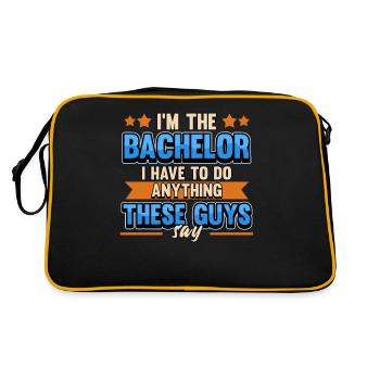 Bachelor party groom bride bachelor - Retro Bag - black/gold - Back
