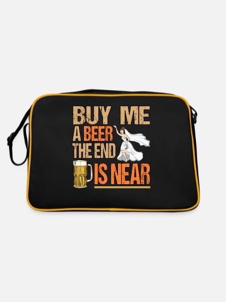 Bachelor party groom bride bachelor - Retro Bag - black/gold - Back