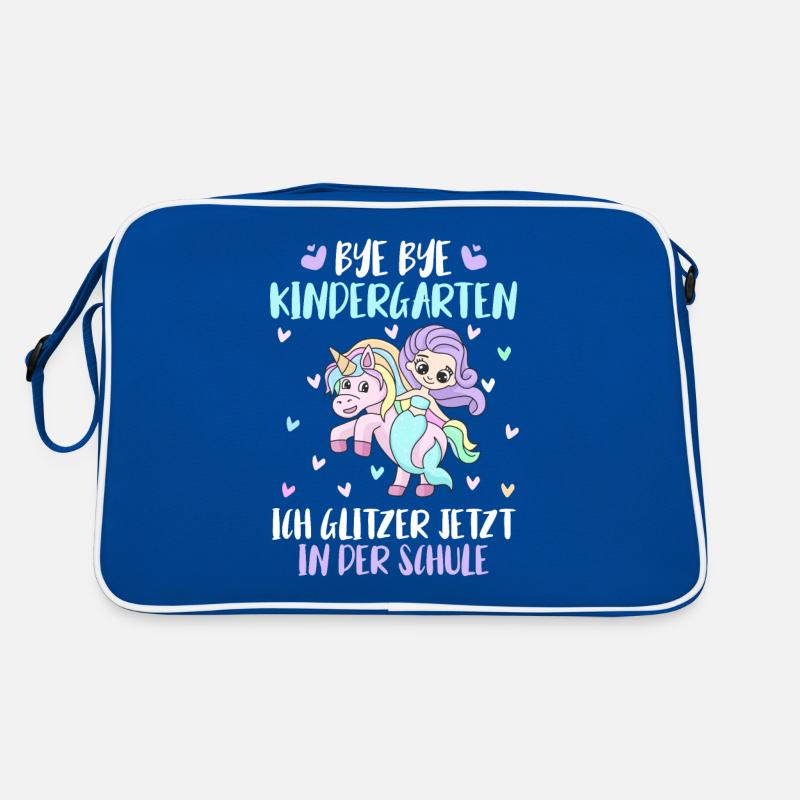 Bye Bye Kindergarten Glitzer jetzt in der Schule Retro Tasche