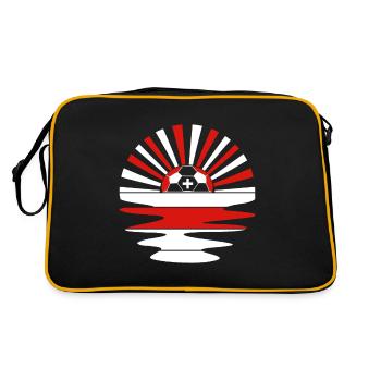 Schweiz Fußball Schweiz Fan - Retro Tasche - Schwarz/Gold - Hinten