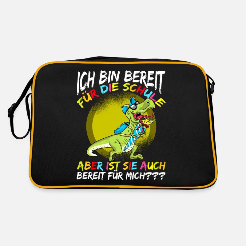 Schulkind Einschulung mit Dinosaurier Retro Tasche