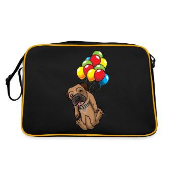 Border Terrier with balloons - Retro Bag - black/gold - Back
