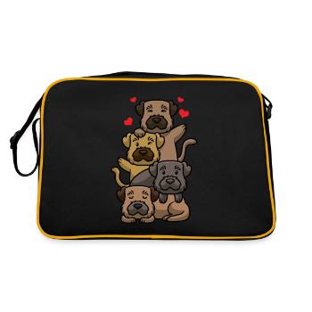Border Terrier - Retro Bag - black/gold - Back