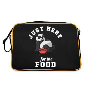 Panda Food lover Always Hungry Just Here For The - Retro Bag - black/gold - Back