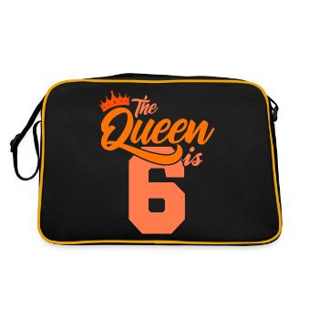 BIRTHDAY QUEEN 6 birthday girl 6 years - Retro Bag - black/gold - Back