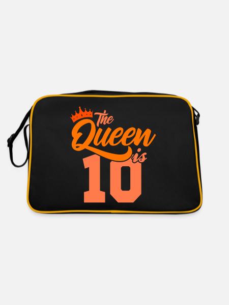 BIRTHDAY QUEEN 10 Anniversaire fille 10 ans - Sac Retro - noir/or - Dos