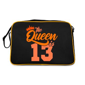 BIRTHDAY QUEEN 13 birthday girl 13 years - Retro Bag - black/gold - Back