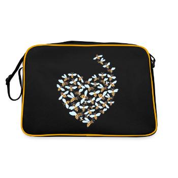 Api abeille miel miel cadeau fleurs - Sac Retro - noir/or - Dos