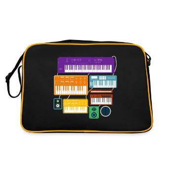ADSR Modular Techno Festival Nerd Synthesizer - Retro Bag - black/gold - Back