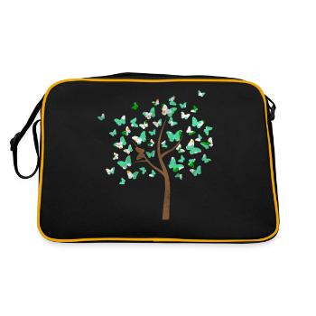 Butterfly tree with schmettetlingen - Retro Bag - black/gold - Back
