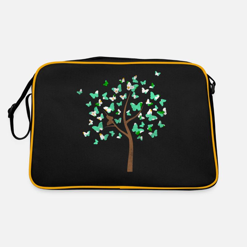 Schmetterling Baum mit Schmettetlingen Retro Tasche