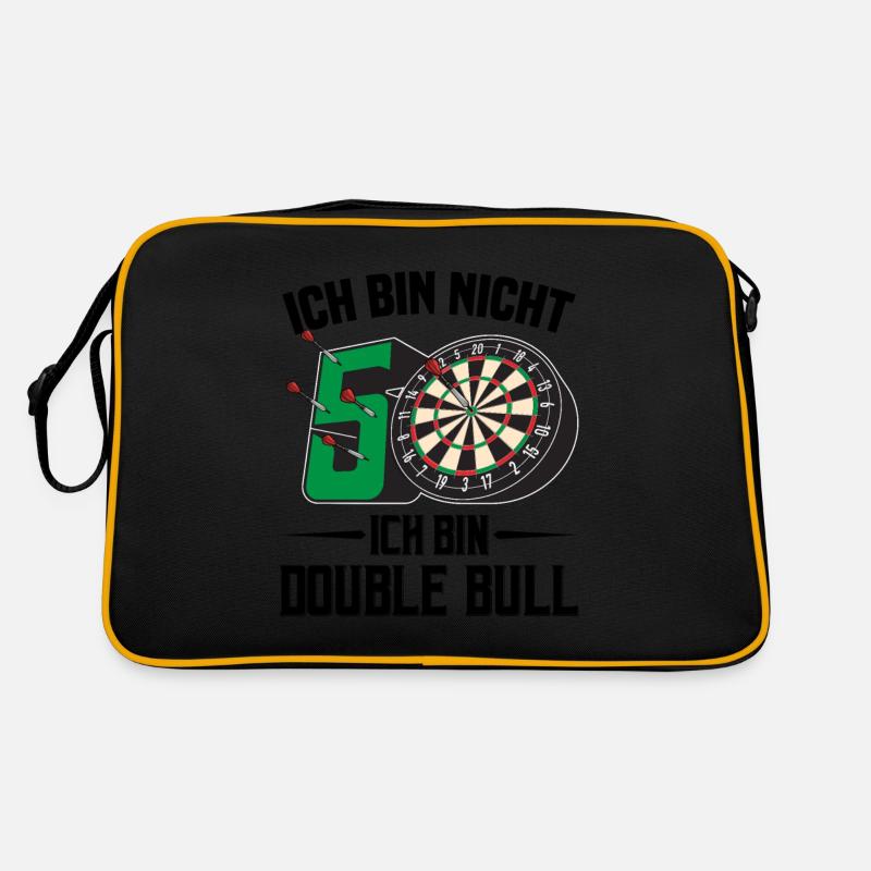 50. Geburtstag Darts Geschenk 50 Ehrentag Männer - Retro Tasche - Schwarz/Gold