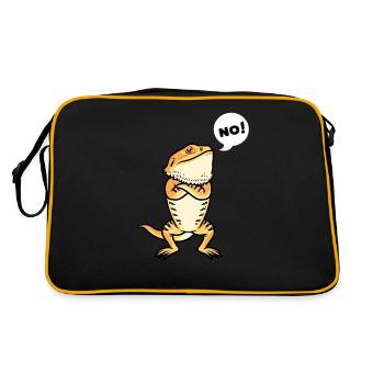 Stuer Bartagame Pogona Reptiles Lézard - Sac Retro - noir/or - Dos