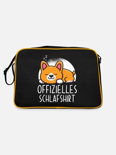 Offizielles Schlafshirt Hund - Retro Tasche - Schwarz/Gold - Hinten
