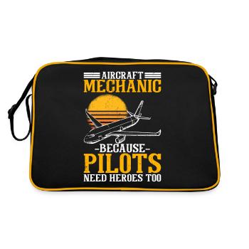 Aircraft Mechanic Pilots Heroes - Retro Bag - black/gold - Back