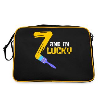 7 years lucky number 7 number seven - Retro Bag - black/gold - Back