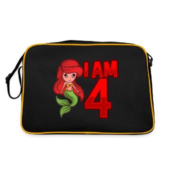 JE SUIS 4 ANS 4 anniversaire fille sirène - Sac Retro - noir/or - Dos