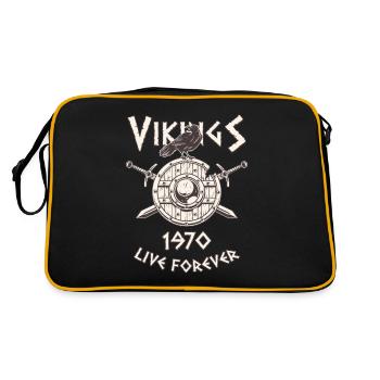Vikings Live Forever 1970 Norse Birthday - Retro Bag - black/gold - Back