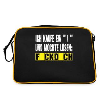 flick dich so viel - fick dich - Retro Tasche - Schwarz/Gold - Hinten
