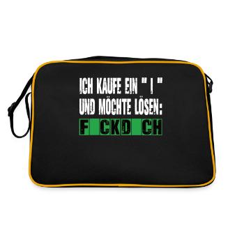 flick dich so viel - fick dich - Retro Tasche - Schwarz/Gold - Hinten