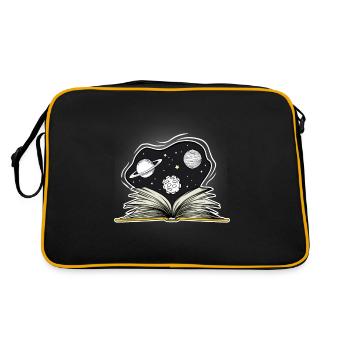 Space Weltraum - Retro Tasche - Schwarz/Gold - Hinten