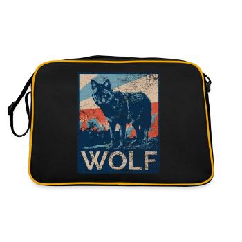 Wolves Wolf Wolf Werewolf - Retro Bag - black/gold - Back