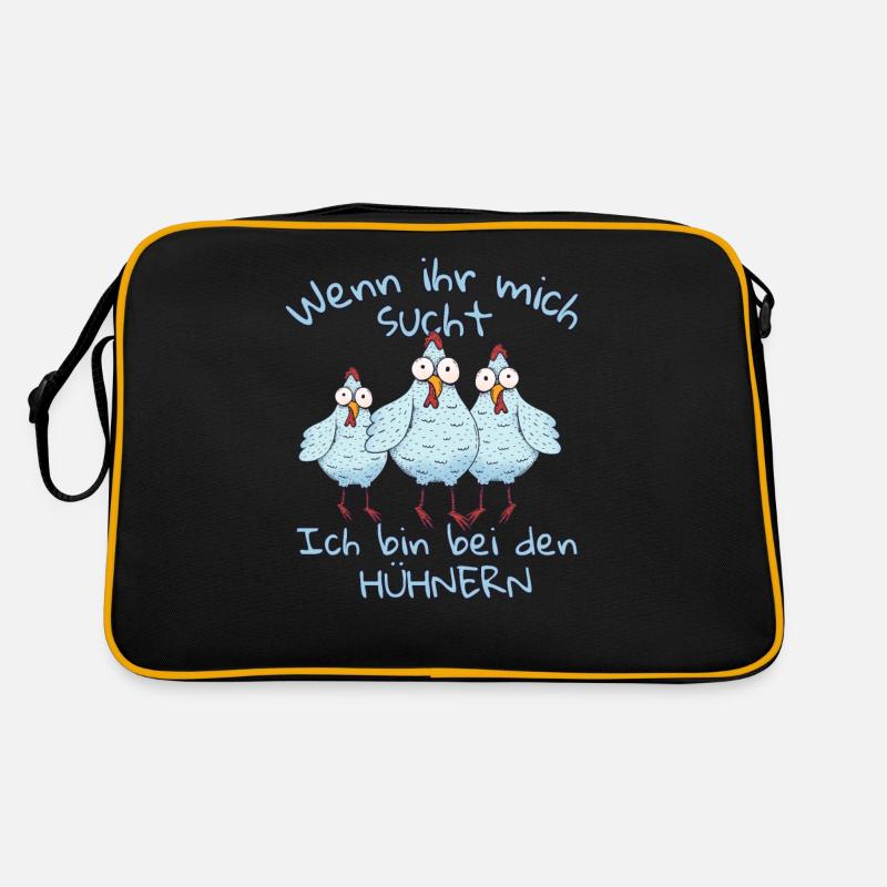 Wenn ihr mich sucht ich bin bei den Hühnern Retro Tasche