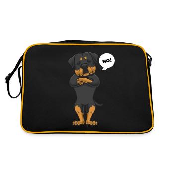 Rottweiler Hund - Sac Retro - noir/or - Dos