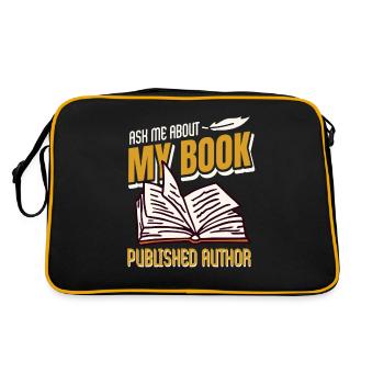 Écrire Ask Me About My Book auteur publié - Sac Retro - noir/or - Dos