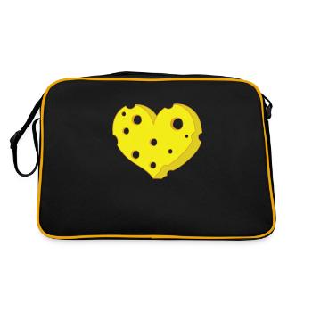 Morceaux de fromage en forme de coeur - Sac Retro - noir/or - Dos