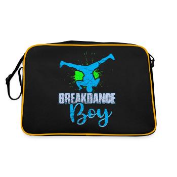 Breakdance Junge Breakdancing Kinder - Retro Tasche - Schwarz/Gold - Hinten