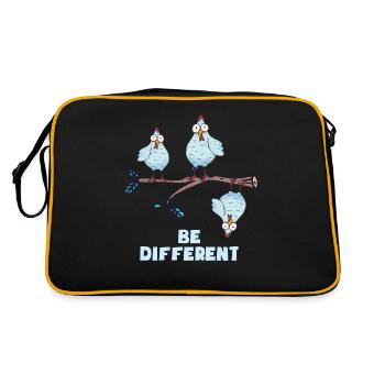 BE DIFFERENT - Retro Tasche - Schwarz/Gold - Hinten