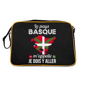 Le Pays Basque M'appelle Cadeau Humour - Sac Retro - noir/or - Dos