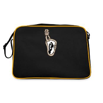 Baumkletterer I Baumpflege Kettensäge Karabiner - Retro Tasche - Schwarz/Gold - Hinten