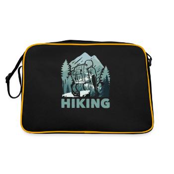 Wandern Trekking Wanderer - Retro Tasche - Schwarz/Gold - Hinten