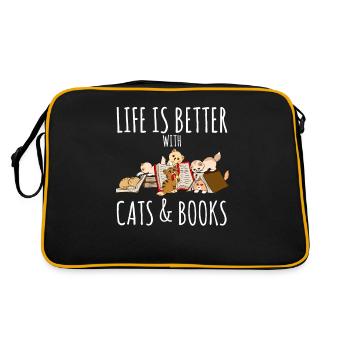 Chats Livres Lire Cadeau - Sac Retro - noir/or - Dos