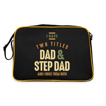 I Have Two Titles Dad and Step Dad - Dad Grandpa - Retro Bag - black/gold - Back