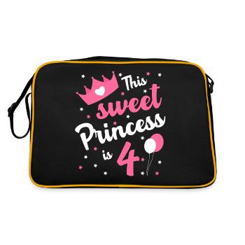 4ème anniversaire 4 ans fille anniversaire Princesse - Sac Retro - noir/or - Dos