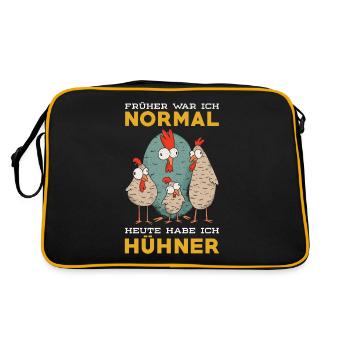 Chicken saying funny - Retro Bag - black/gold - Back