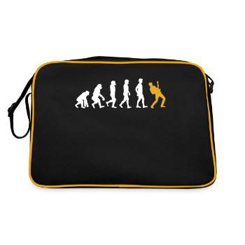 Gitarrist Geschenk Evolution Gitarre - Retro Tasche - Schwarz/Gold - Hinten