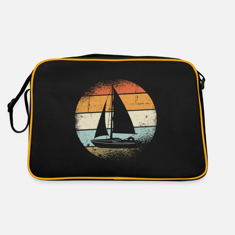 Segler Retro Sunset - Retro Tasche - Schwarz/Gold