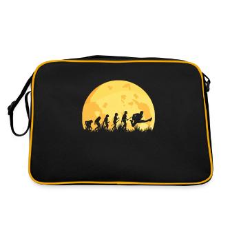 Evolution Gitarre Gitarrenspieler Gitarrist - Retro Tasche - Schwarz/Gold - Hinten
