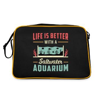 Eau salée Aquarium Aquaristique Aquaristique Cadeau - Sac Retro - noir/or - Dos