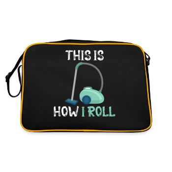 Funny cleaning lady Cleaner Housewife Cleaning - Retro Bag - black/gold - Back