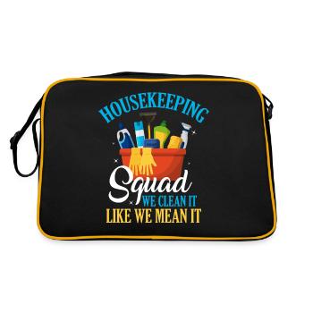 Funny cleaning lady Cleaner Housewife Cleaning - Retro Bag - black/gold - Back