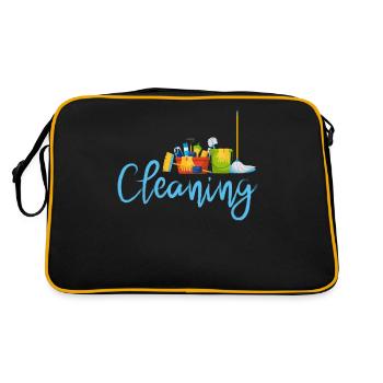 Funny cleaning lady Cleaner Housewife Cleaning - Retro Bag - black/gold - Back