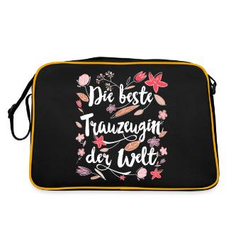 Beste Trauzeugin - Retro Tasche - Schwarz/Gold - Hinten