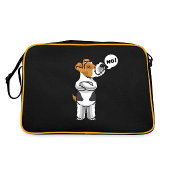 Stuer Foxterrier chien drôle poil de fil - Sac Retro - noir/or - Dos