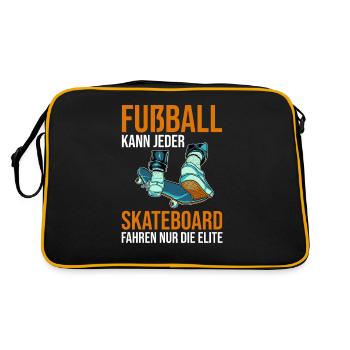 Skateboard Skateboarder Skater - Retro Tasche - Schwarz/Gold - Hinten
