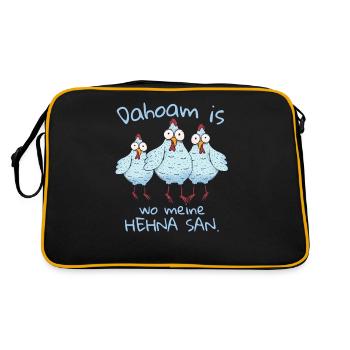 Dahoam is wo meine Hehna san - Retro Tasche - Schwarz/Gold - Hinten